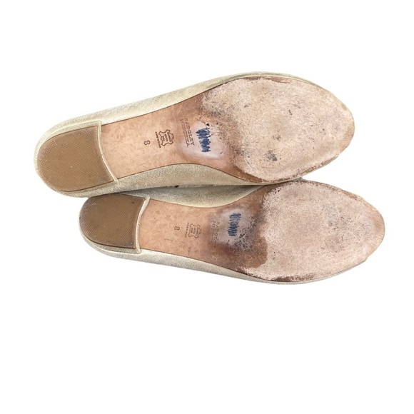 Badgley Mischka Taft Metallic Leather Rhinestone Open Toe Flat Size 8 Platino - Picture 7 of 16